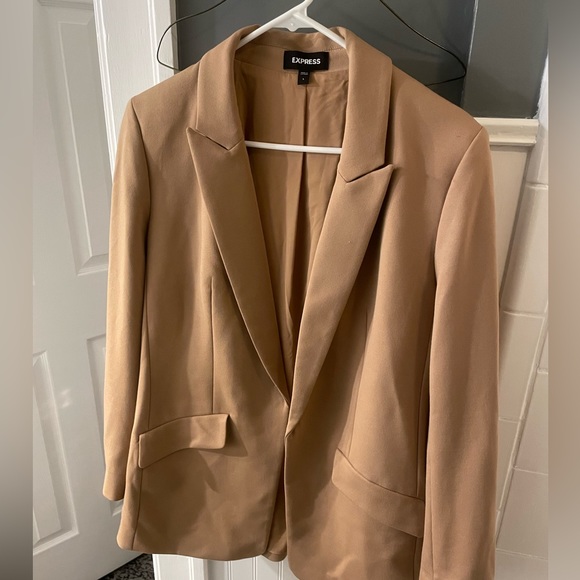 Express luxe open lapel women’s blazer beige size L - Picture 4 of 6